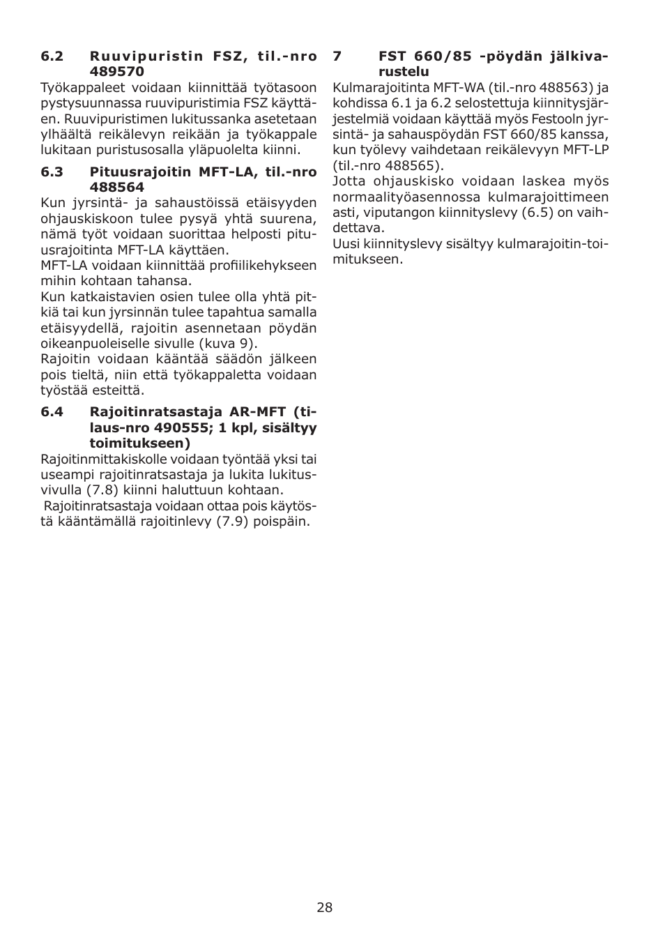 Festool MFT 1080 User Manual | Page 28 / 46