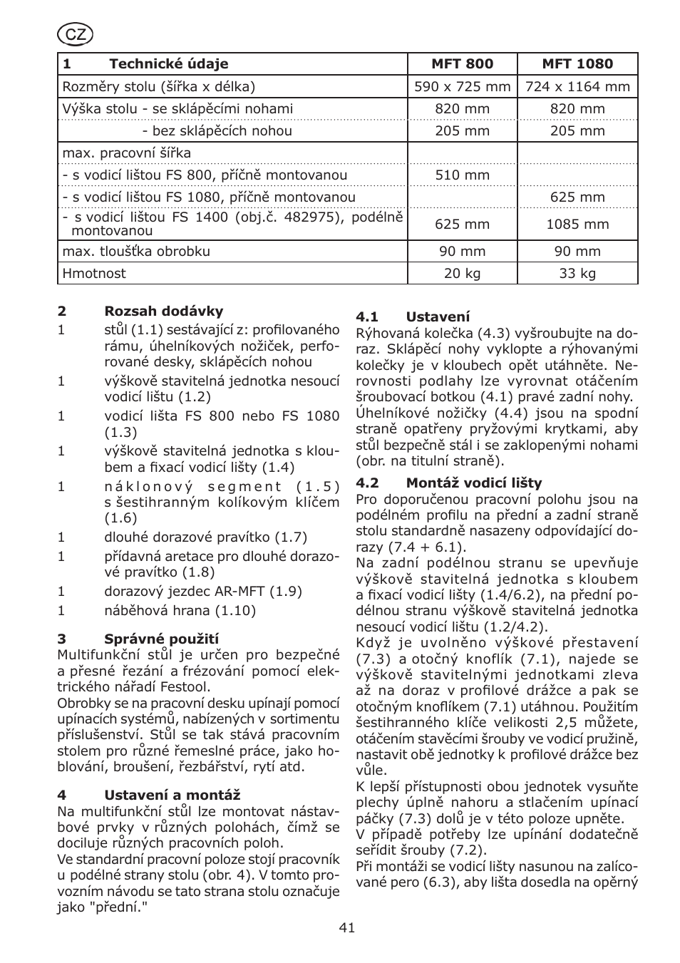 Festool MFT 1080 User Manual | Page 41 / 46