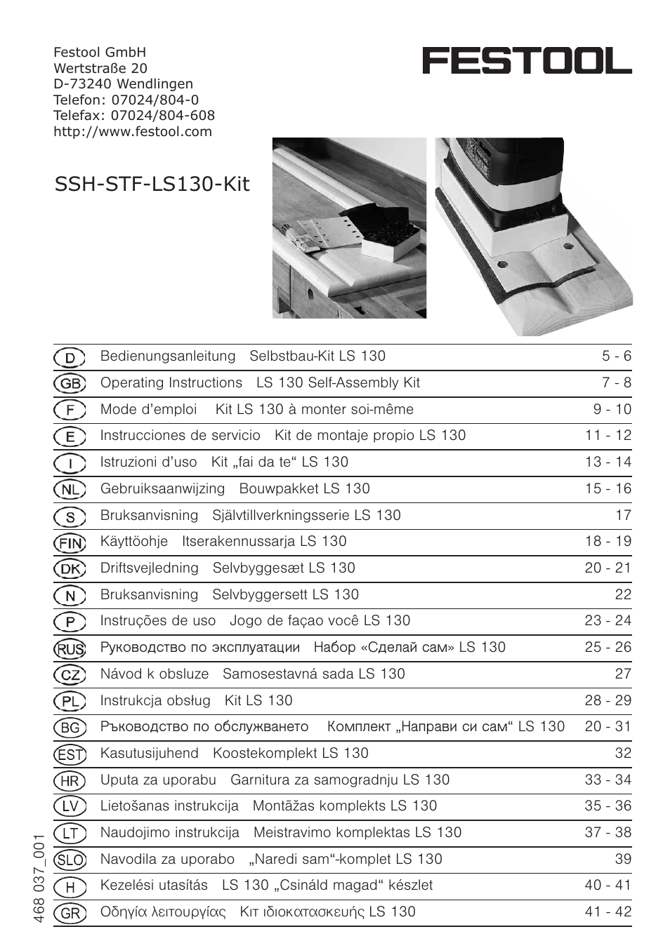 Festool LS 130 Kit User Manual | 42 pages