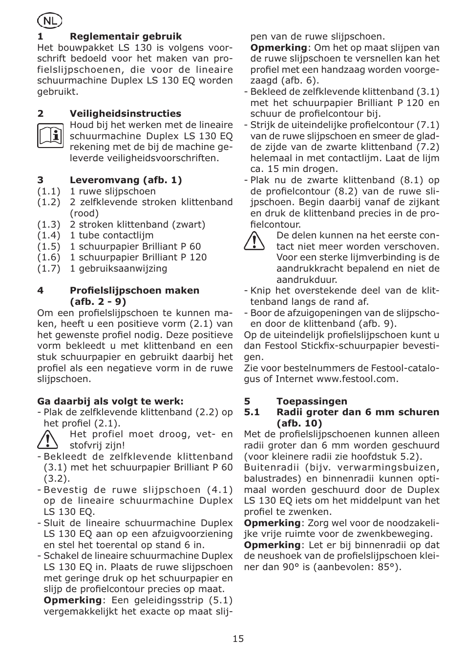 Festool LS 130 Kit User Manual | Page 15 / 42