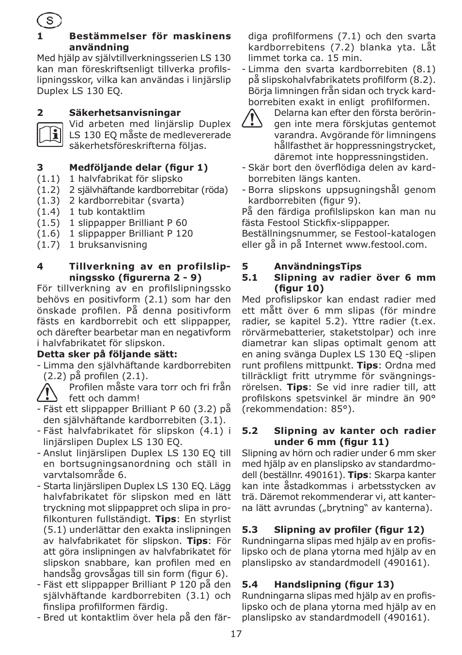 Festool LS 130 Kit User Manual | Page 17 / 42