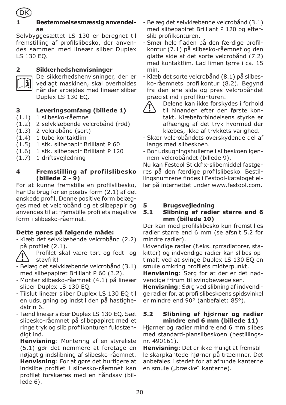 Festool LS 130 Kit User Manual | Page 20 / 42