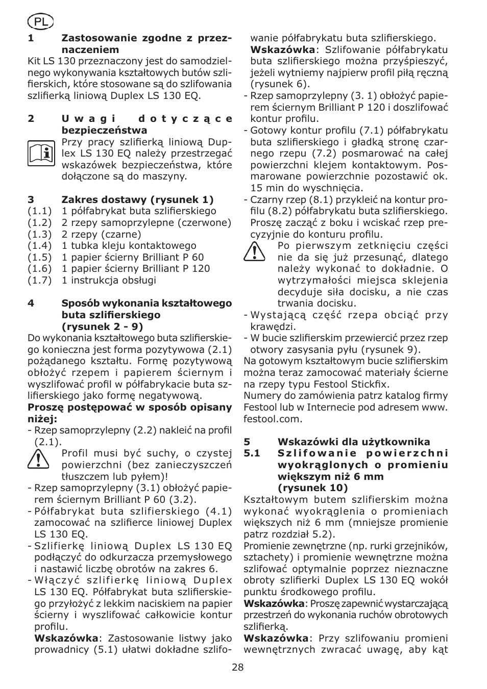 Festool LS 130 Kit User Manual | Page 28 / 42