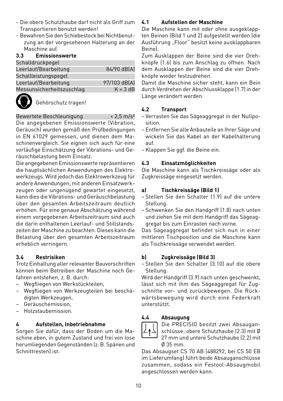 Festool CS 50 EB PRECISIO User Manual | Page 10 / 110