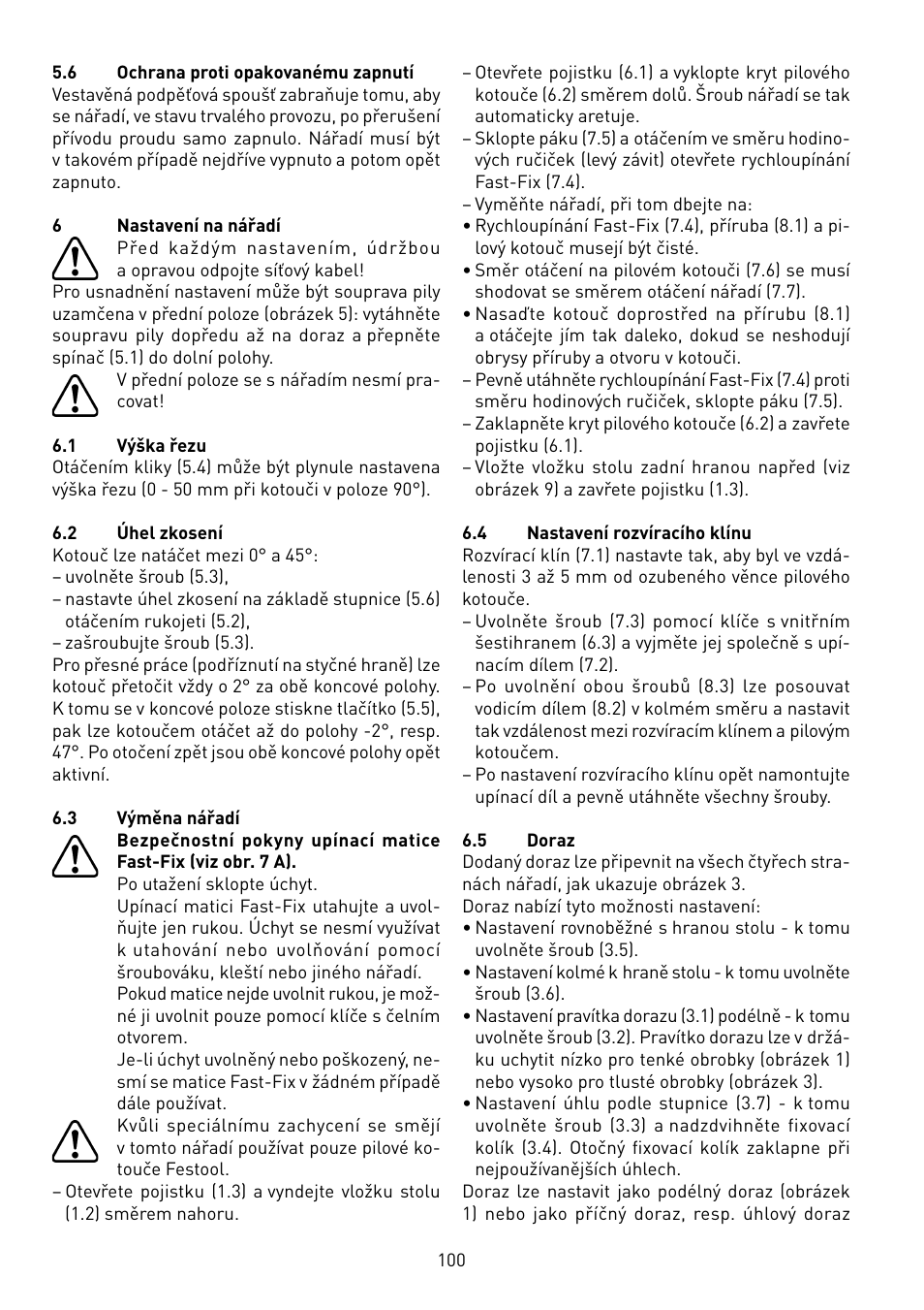 Festool CS 50 EB PRECISIO User Manual | Page 100 / 110