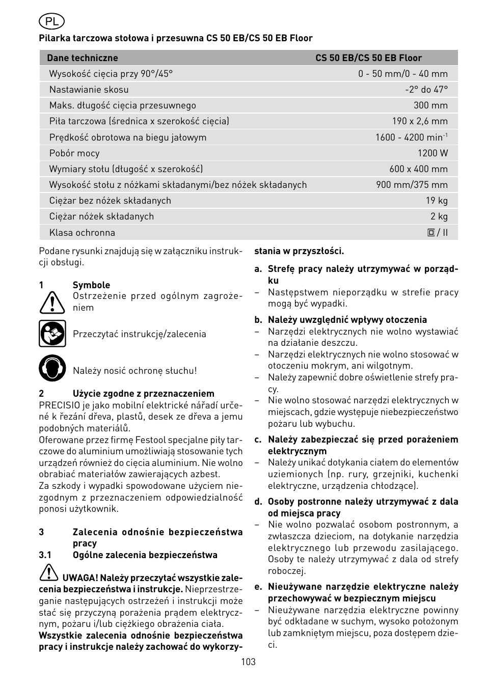 Festool CS 50 EB PRECISIO User Manual | Page 103 / 110