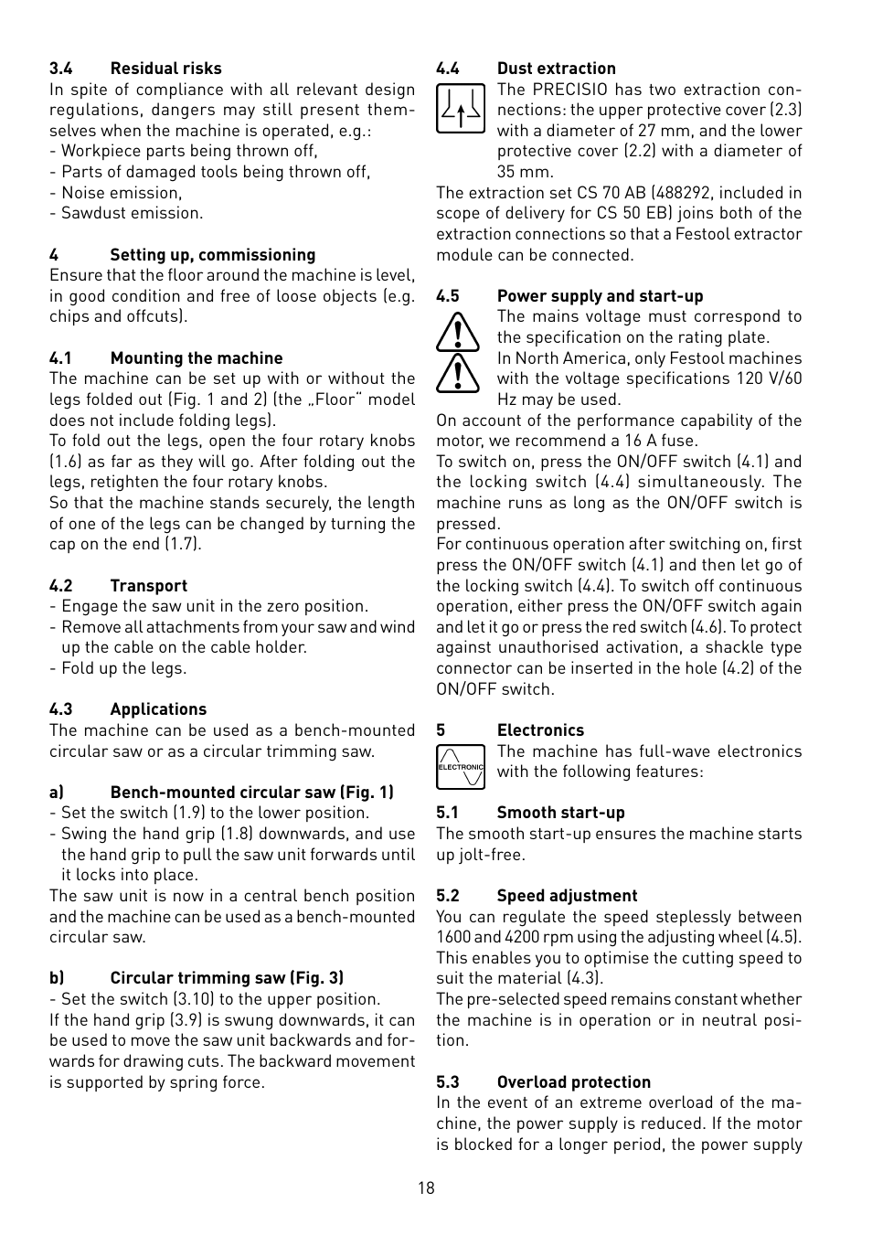 Festool CS 50 EB PRECISIO User Manual | Page 18 / 110