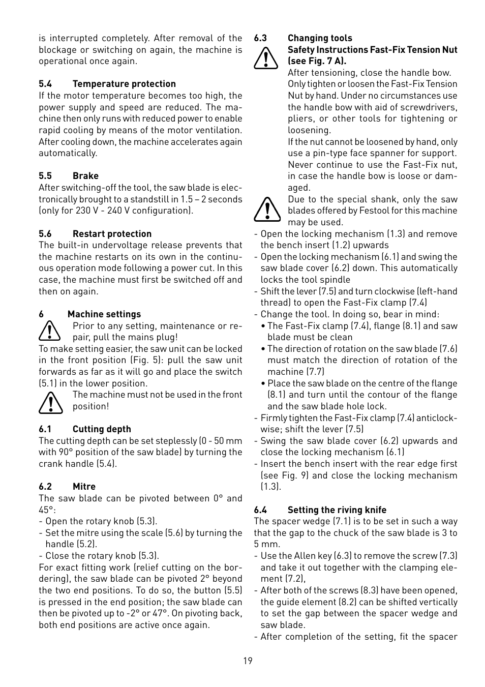 Festool CS 50 EB PRECISIO User Manual | Page 19 / 110