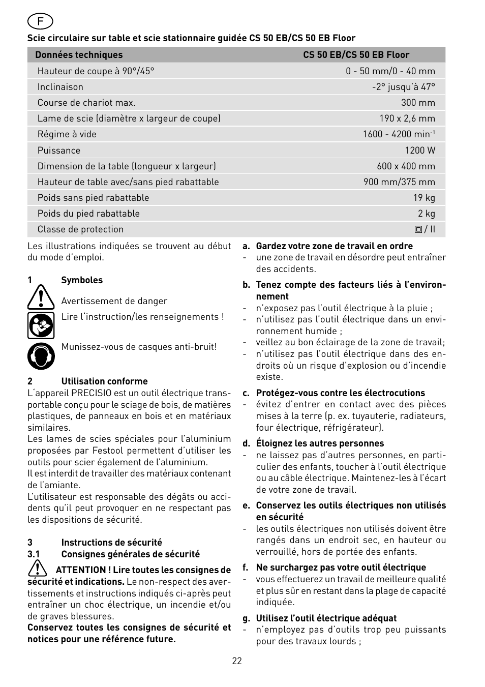 Festool CS 50 EB PRECISIO User Manual | Page 22 / 110