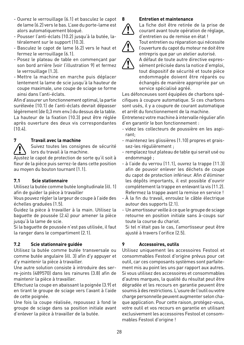 Festool CS 50 EB PRECISIO User Manual | Page 28 / 110