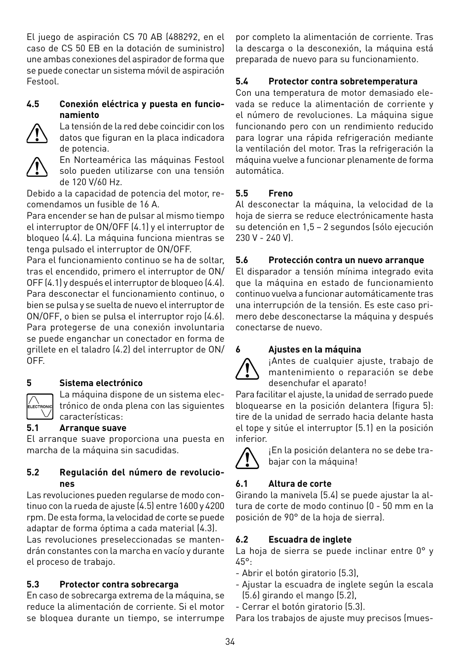 Festool CS 50 EB PRECISIO User Manual | Page 34 / 110
