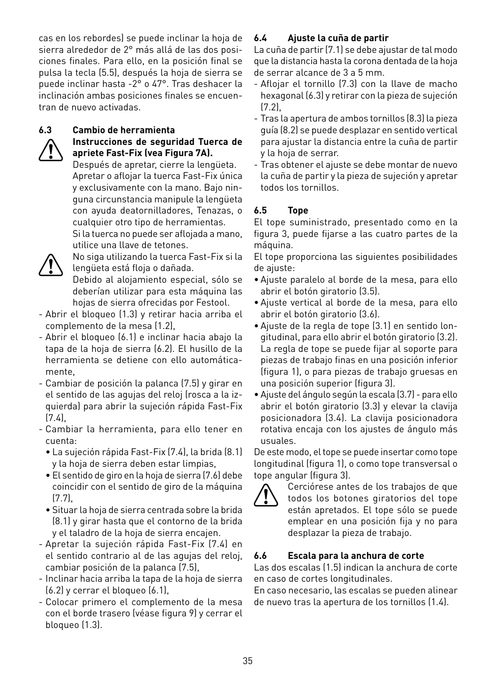 Festool CS 50 EB PRECISIO User Manual | Page 35 / 110