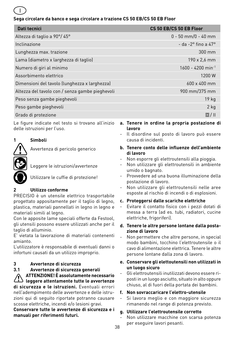 Festool CS 50 EB PRECISIO User Manual | Page 38 / 110