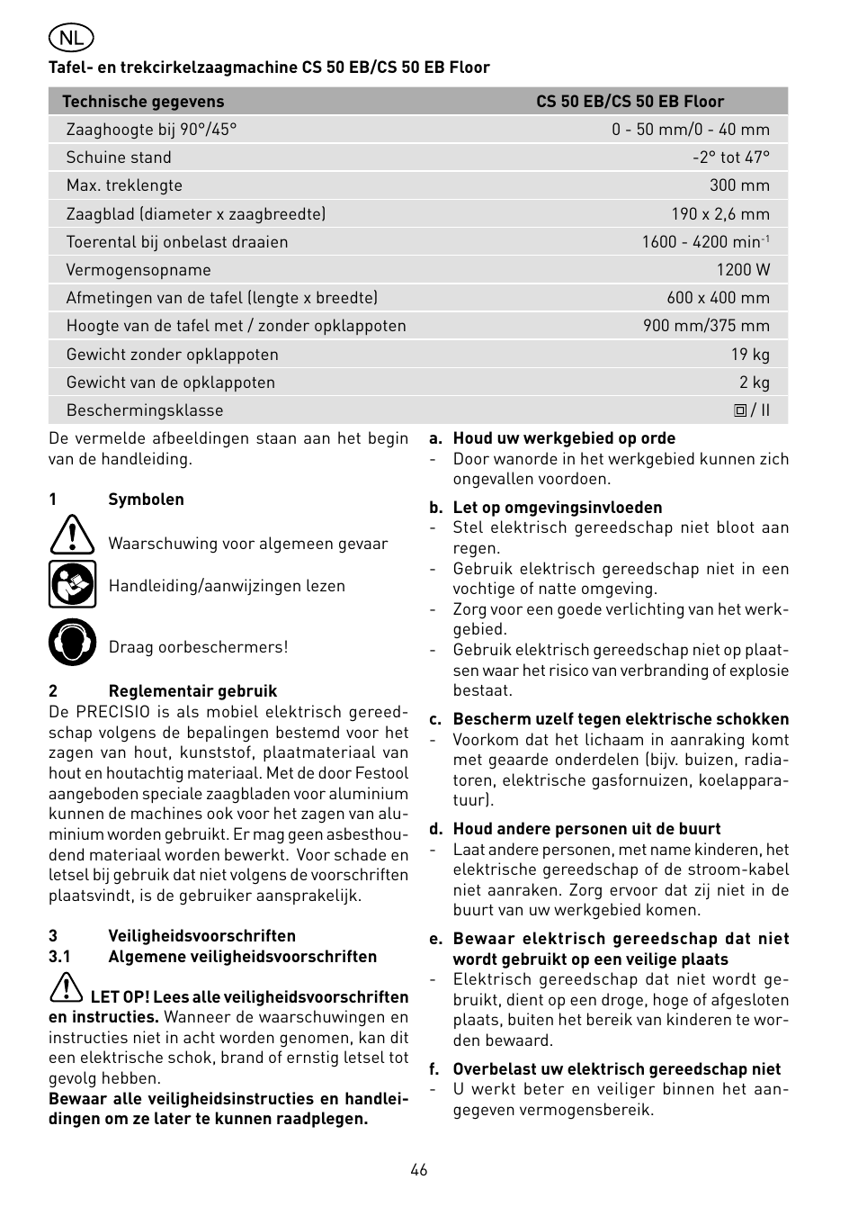Festool CS 50 EB PRECISIO User Manual | Page 46 / 110
