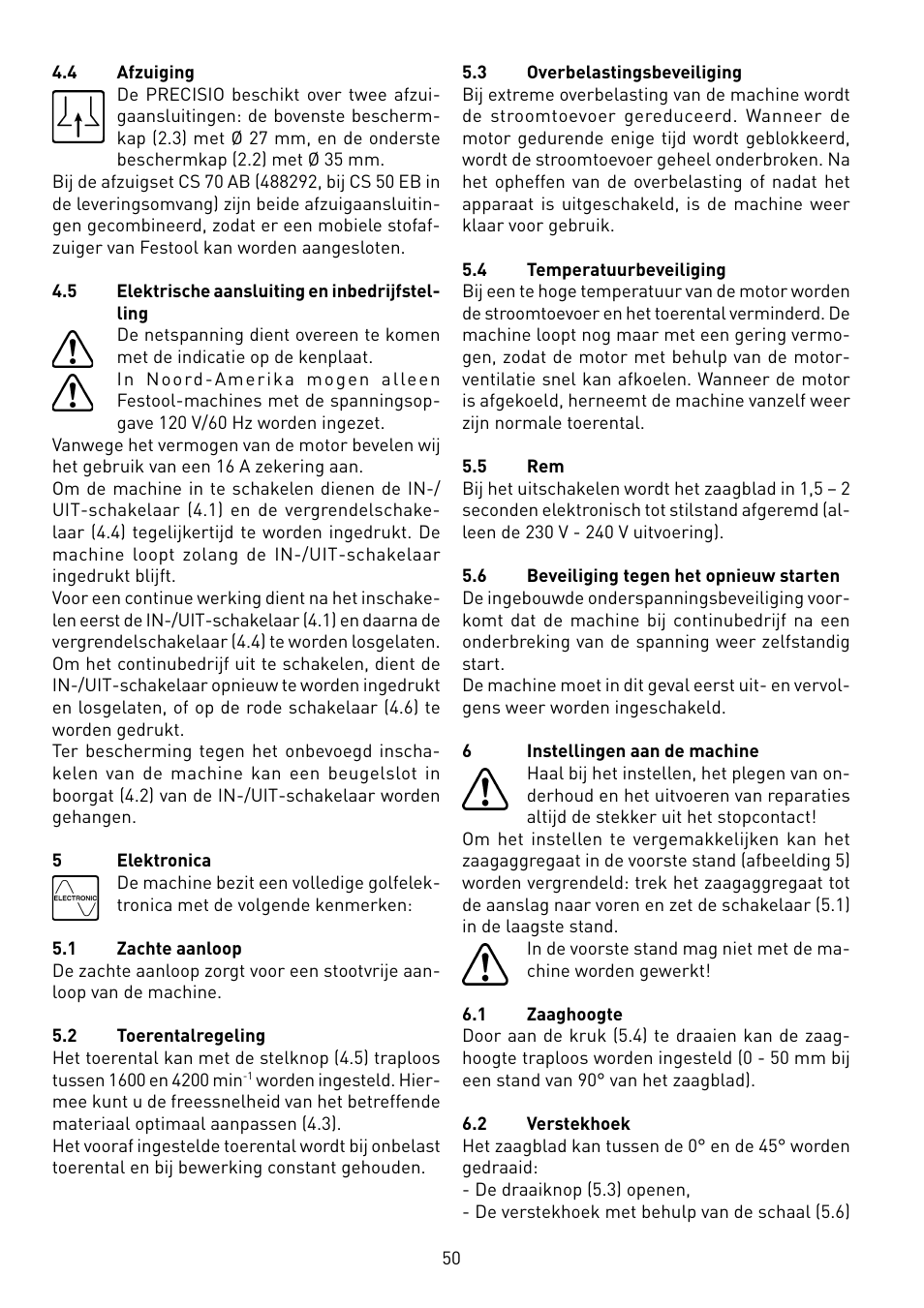 Festool CS 50 EB PRECISIO User Manual | Page 50 / 110