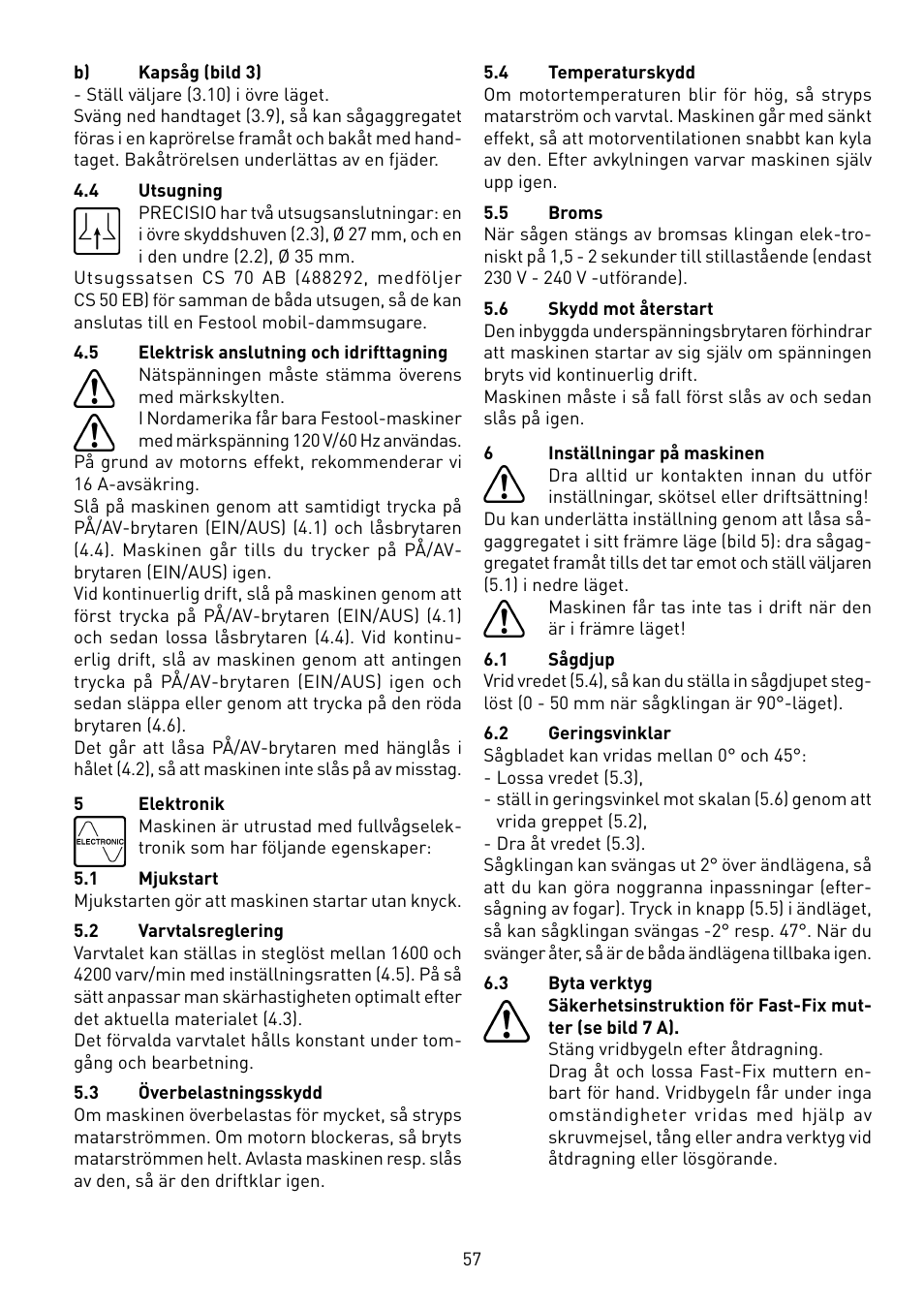 Festool CS 50 EB PRECISIO User Manual | Page 57 / 110