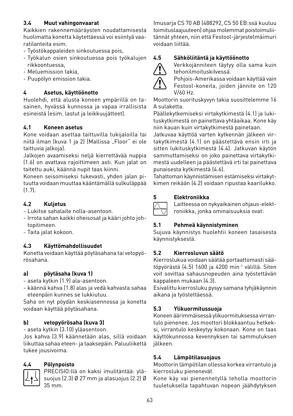 Festool CS 50 EB PRECISIO User Manual | Page 63 / 110