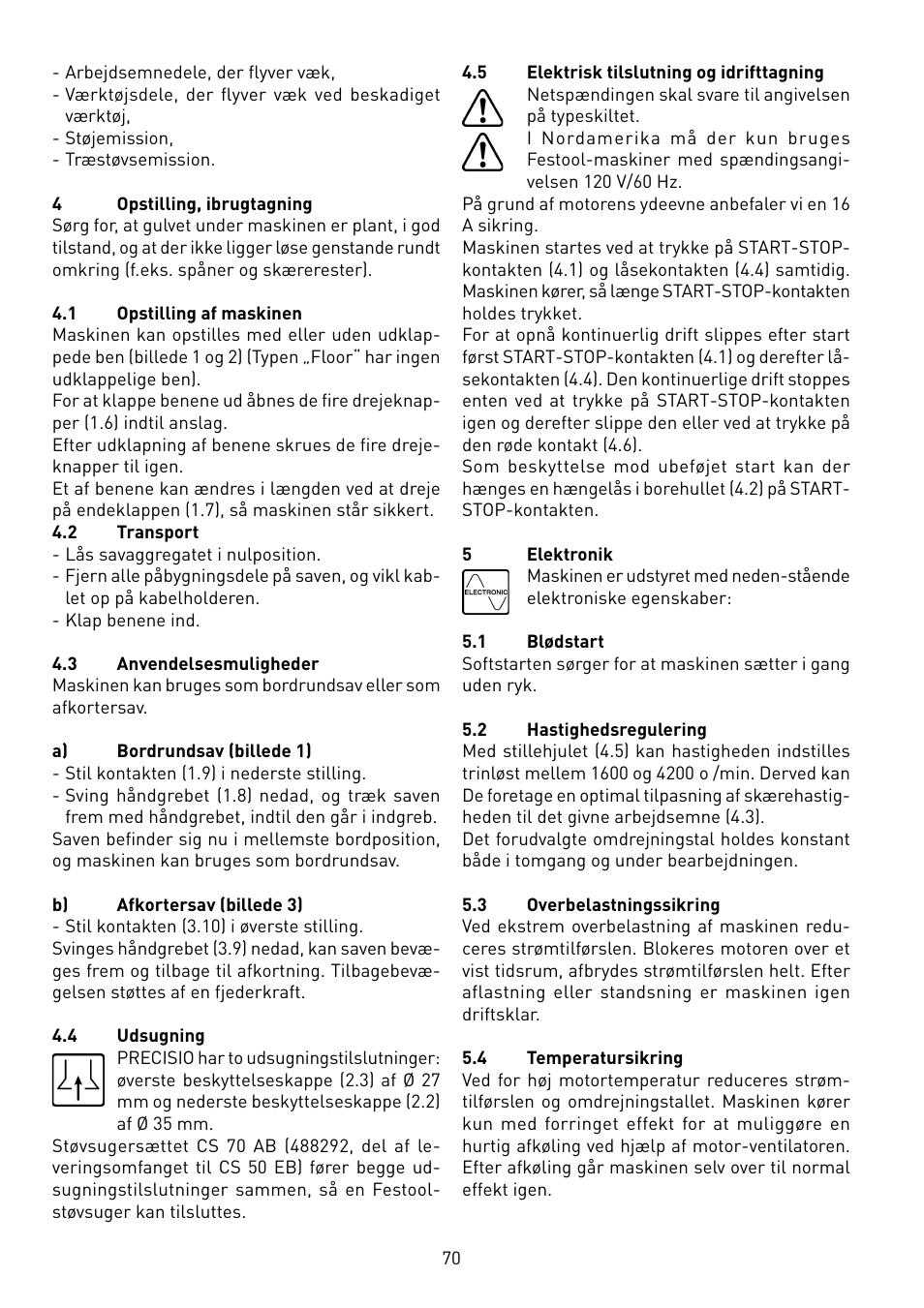 Festool CS 50 EB PRECISIO User Manual | Page 70 / 110