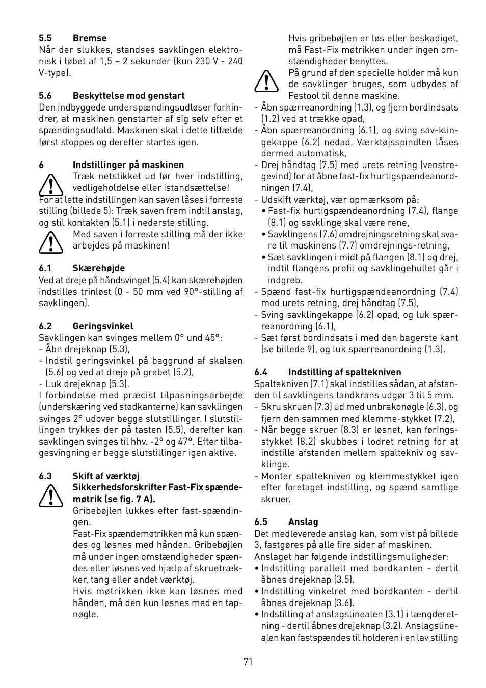 Festool CS 50 EB PRECISIO User Manual | Page 71 / 110