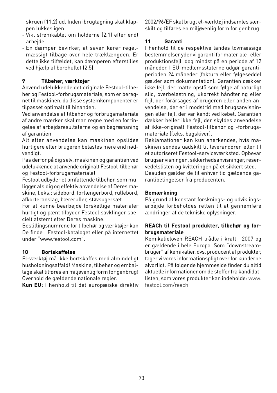 Festool CS 50 EB PRECISIO User Manual | Page 73 / 110