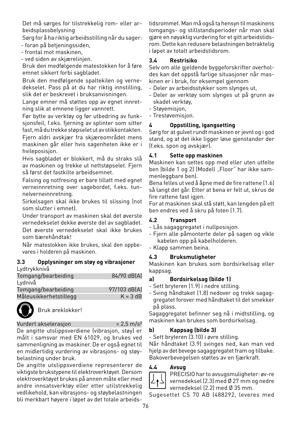 Festool CS 50 EB PRECISIO User Manual | Page 76 / 110