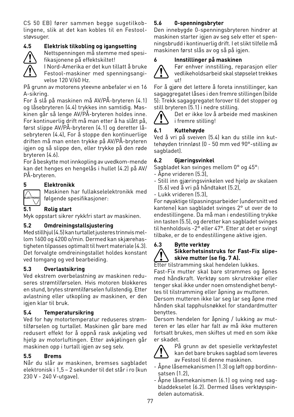 Festool CS 50 EB PRECISIO User Manual | Page 77 / 110