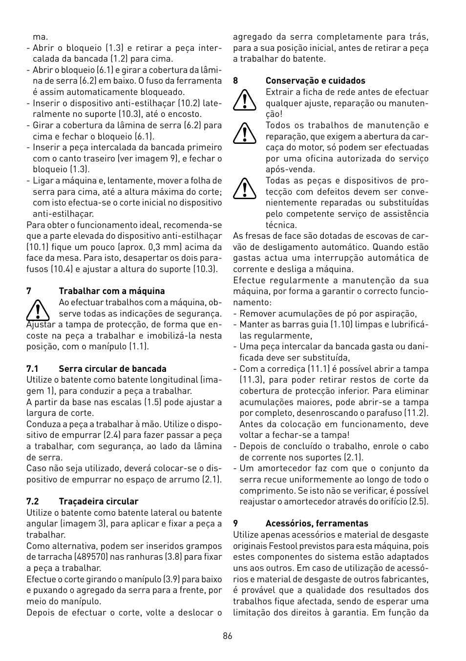Festool CS 50 EB PRECISIO User Manual | Page 86 / 110