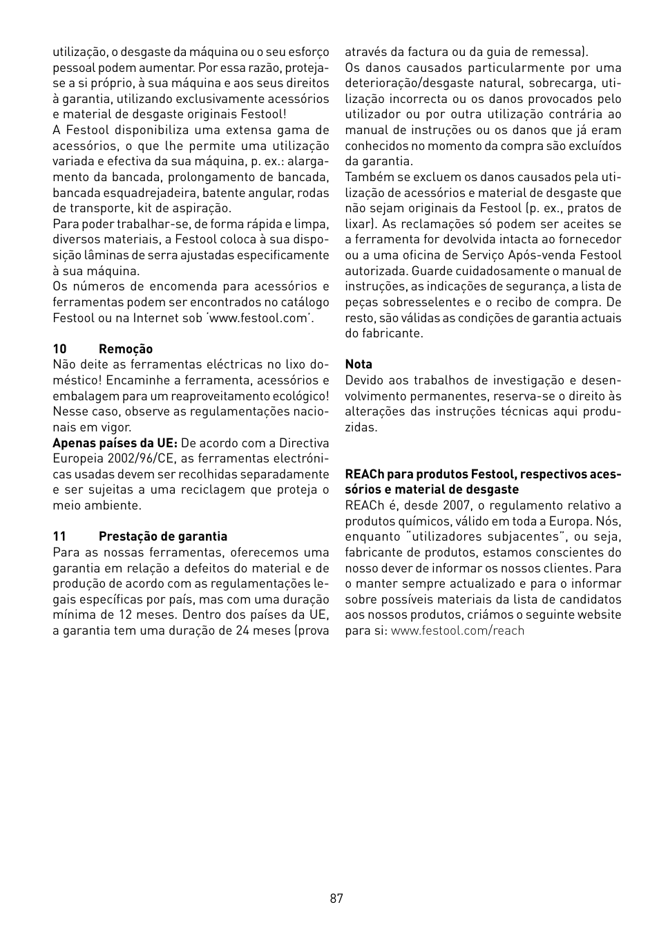 Festool CS 50 EB PRECISIO User Manual | Page 87 / 110