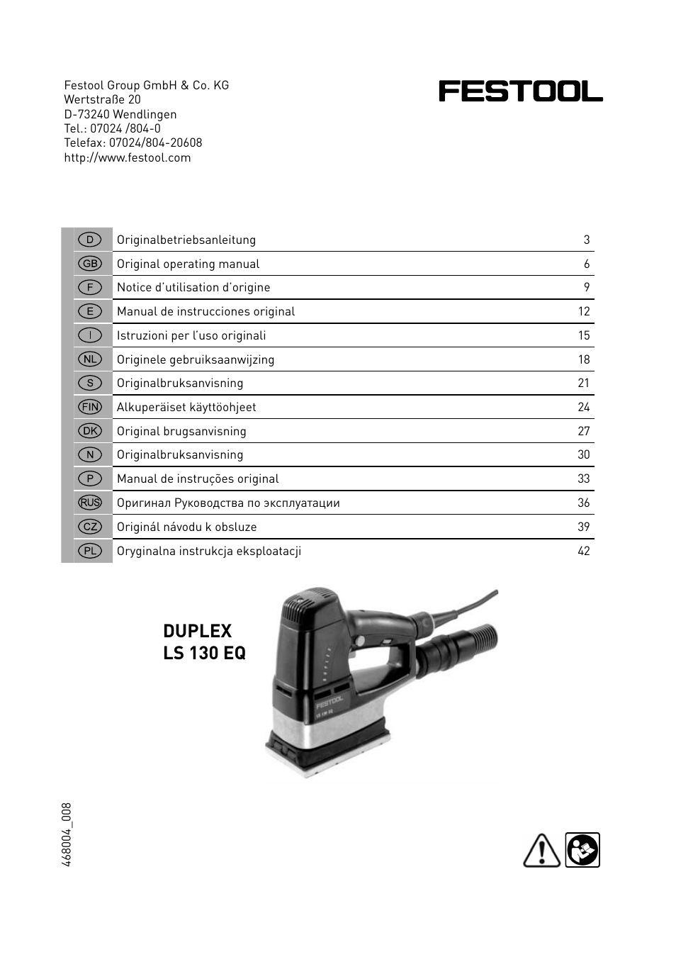 Festool LS 130 EQDUPLEX User Manual | 46 pages