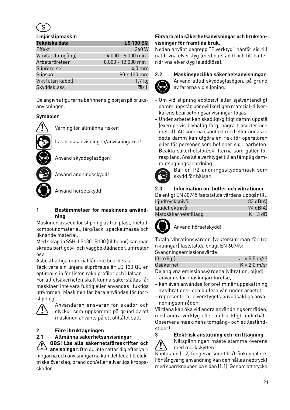 Festool LS 130 EQDUPLEX User Manual | Page 21 / 46