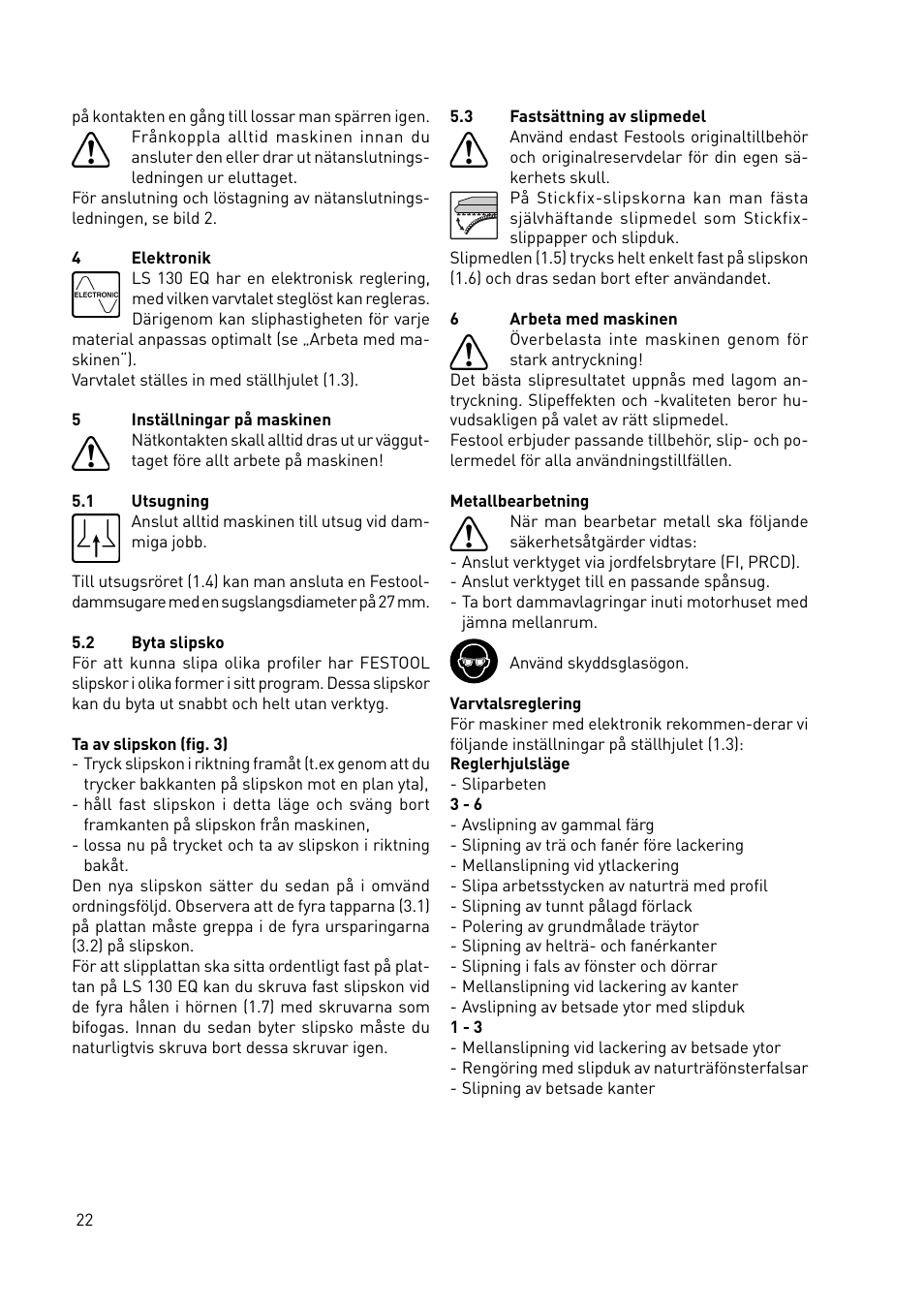 Festool LS 130 EQDUPLEX User Manual | Page 22 / 46