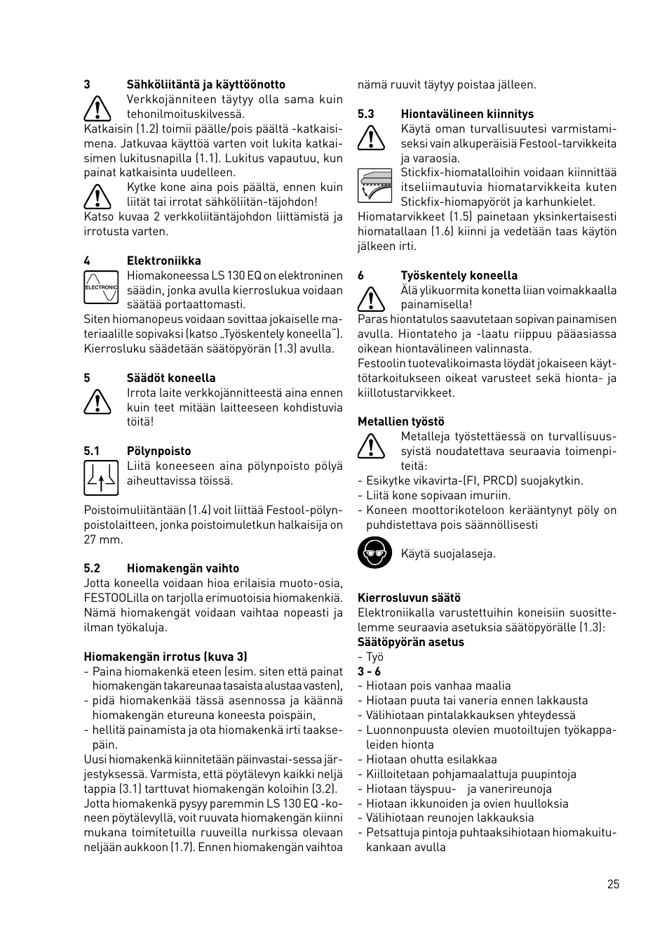 Festool LS 130 EQDUPLEX User Manual | Page 25 / 46