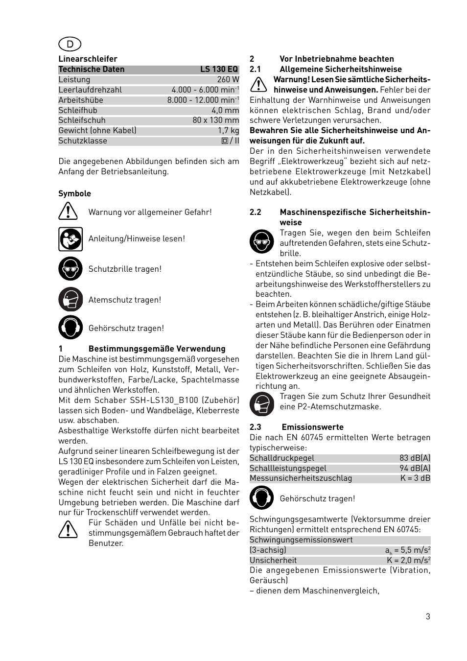 Festool LS 130 EQDUPLEX User Manual | Page 3 / 46