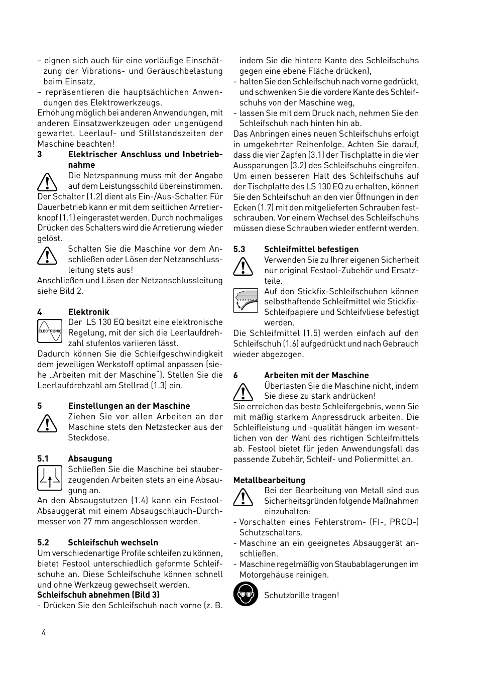 Festool LS 130 EQDUPLEX User Manual | Page 4 / 46