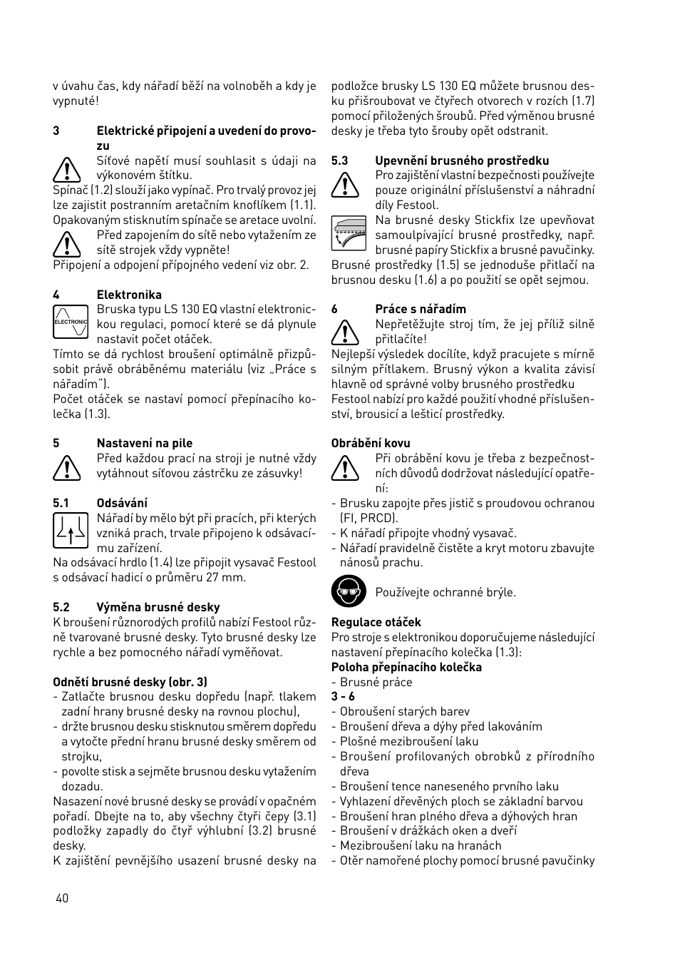 Festool LS 130 EQDUPLEX User Manual | Page 40 / 46