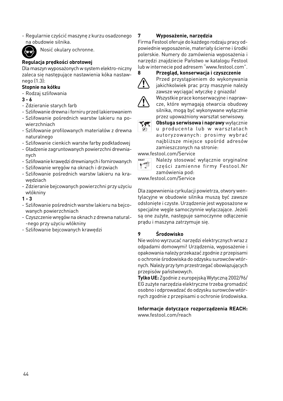 Festool LS 130 EQDUPLEX User Manual | Page 44 / 46