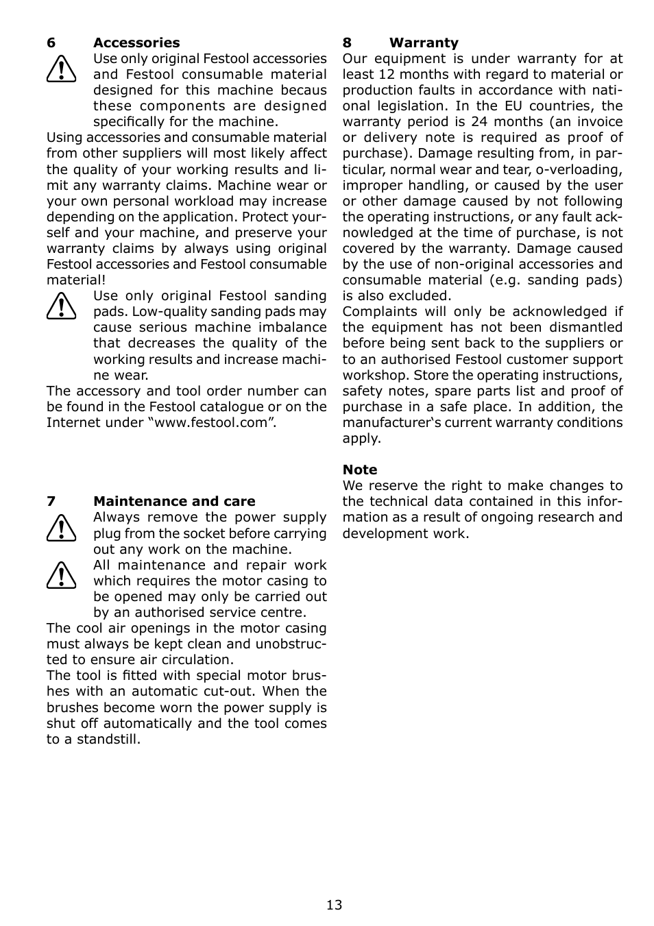 Festool RAP 150.03 User Manual | Page 13 / 62