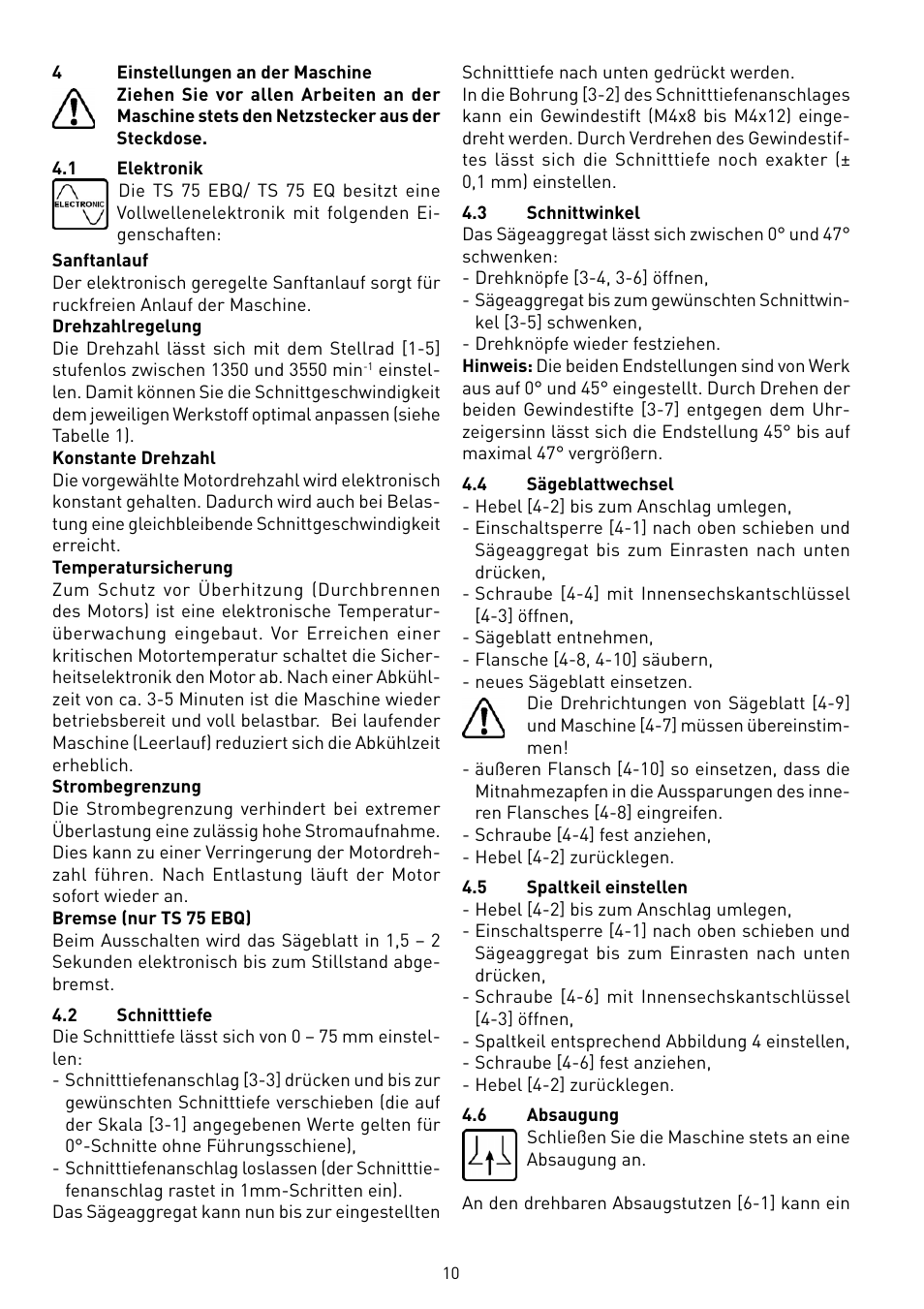 Festool TS 75 User Manual | Page 10 / 90