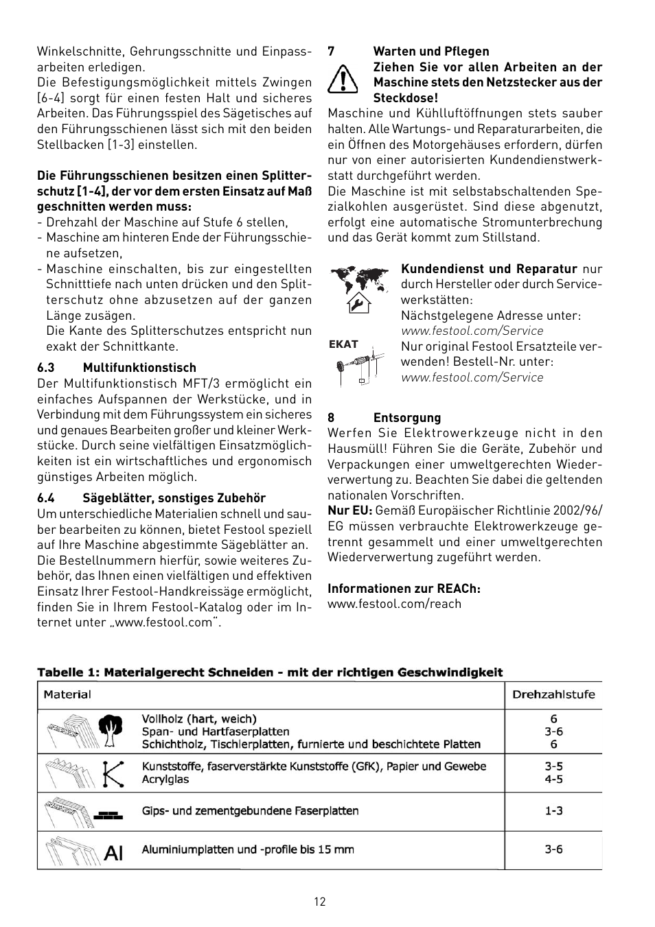 Festool TS 75 User Manual | Page 12 / 90