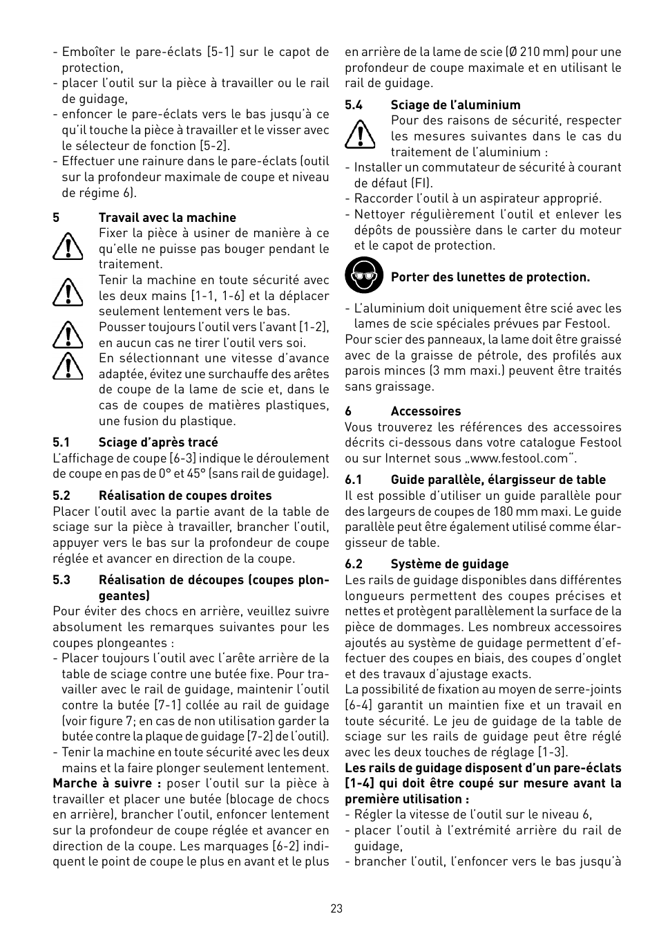 Festool TS 75 User Manual | Page 23 / 90