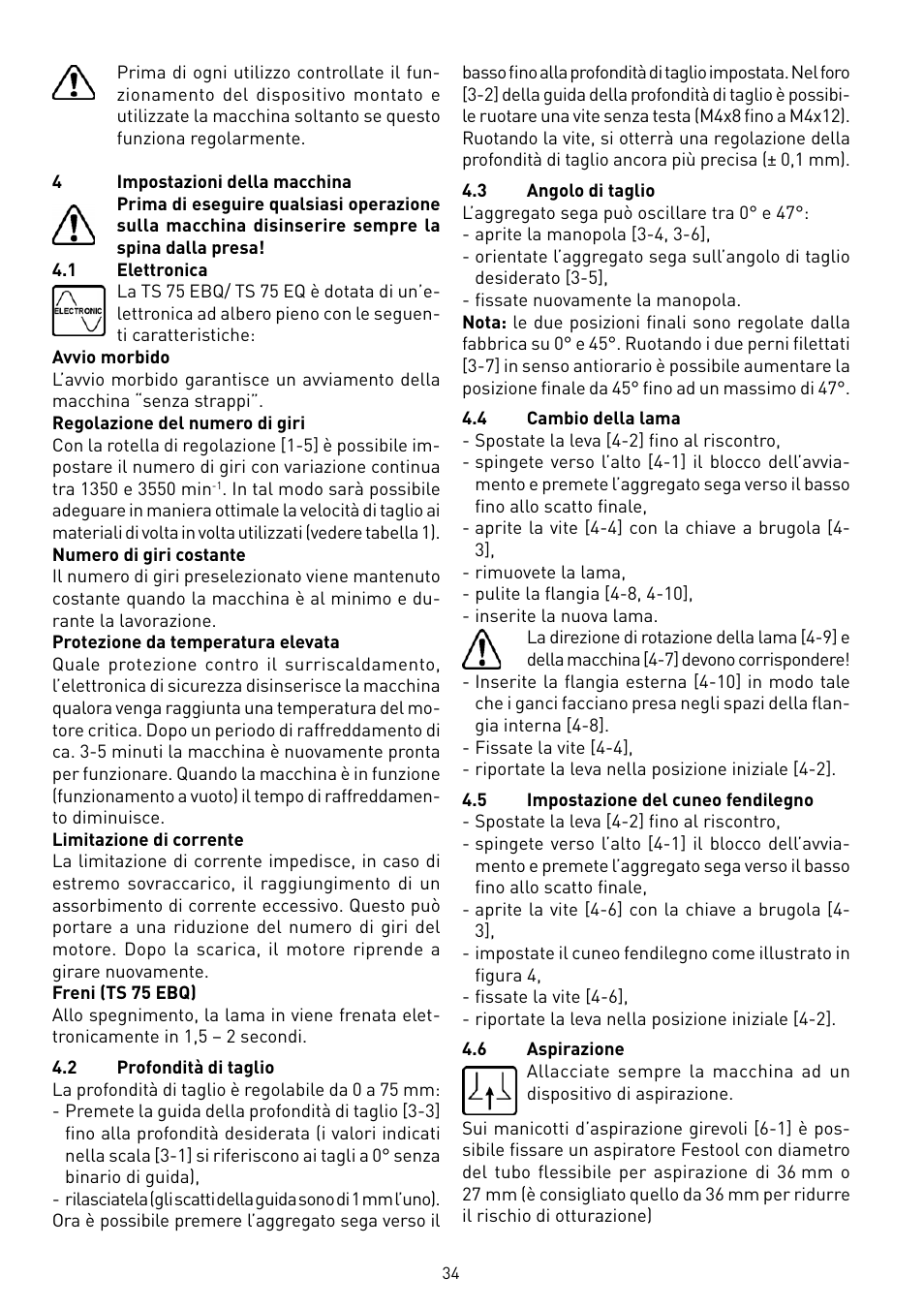 Festool TS 75 User Manual | Page 34 / 90