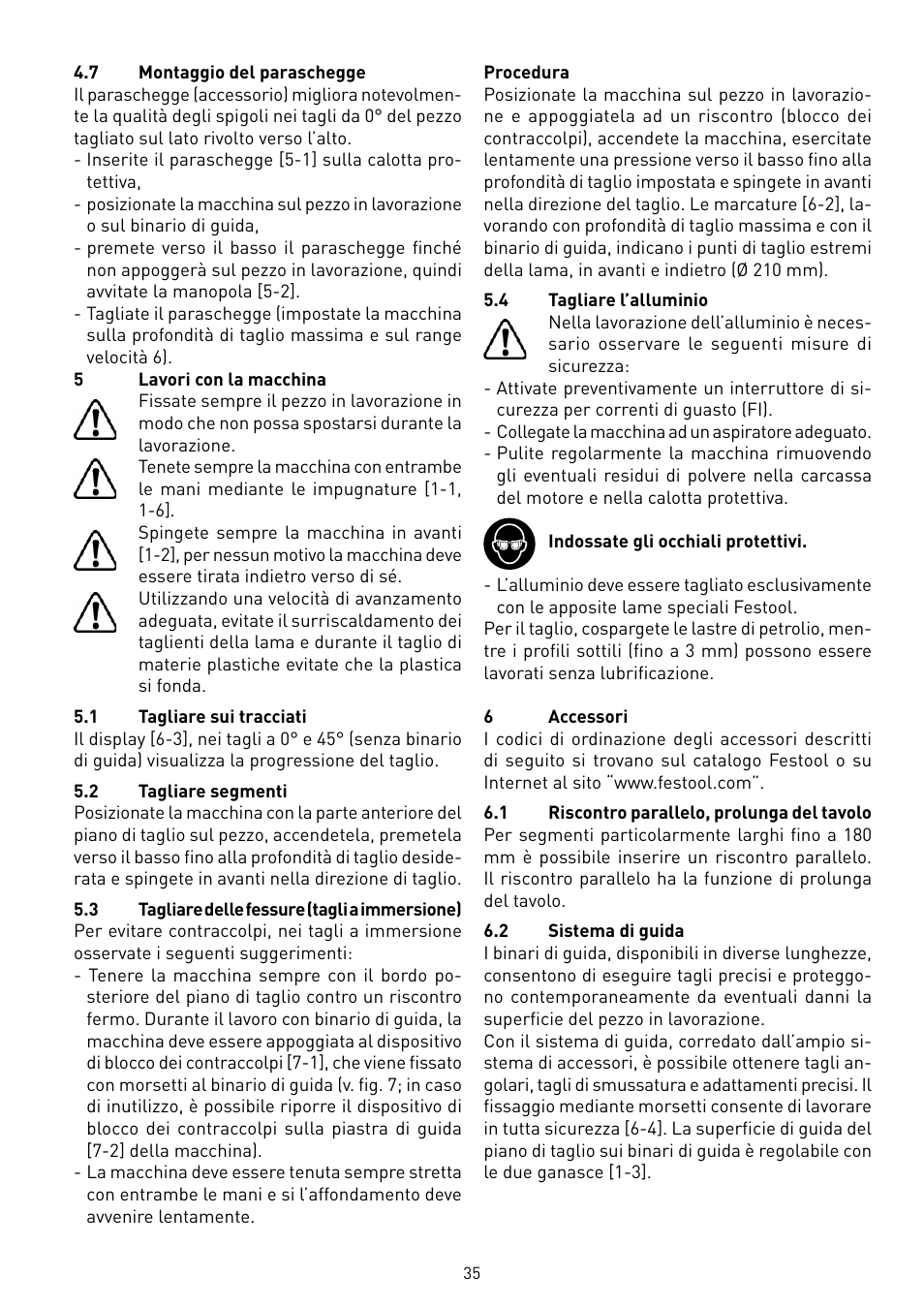 Festool TS 75 User Manual | Page 35 / 90