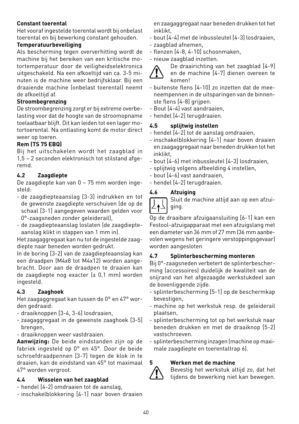 Festool TS 75 User Manual | Page 40 / 90