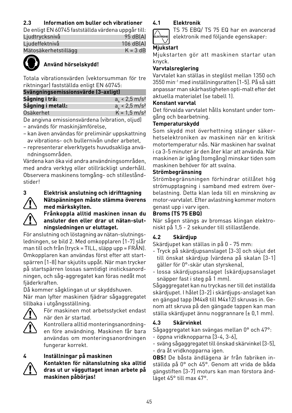 Festool TS 75 User Manual | Page 45 / 90