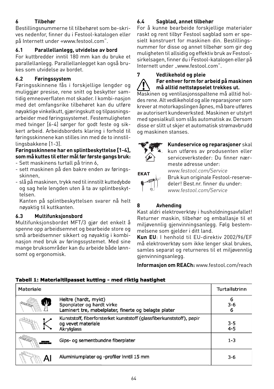 Festool TS 75 User Manual | Page 64 / 90