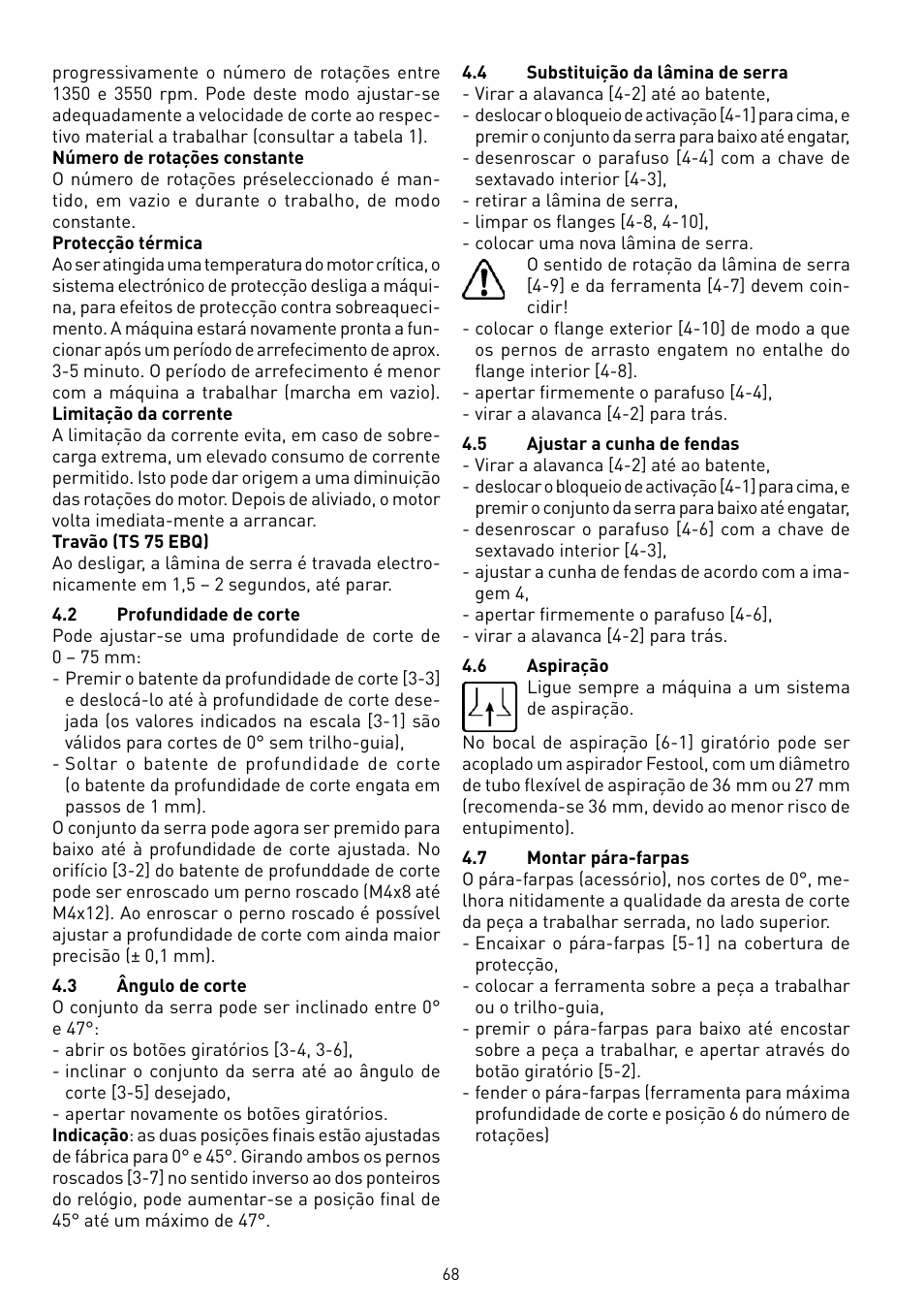Festool TS 75 User Manual | Page 68 / 90