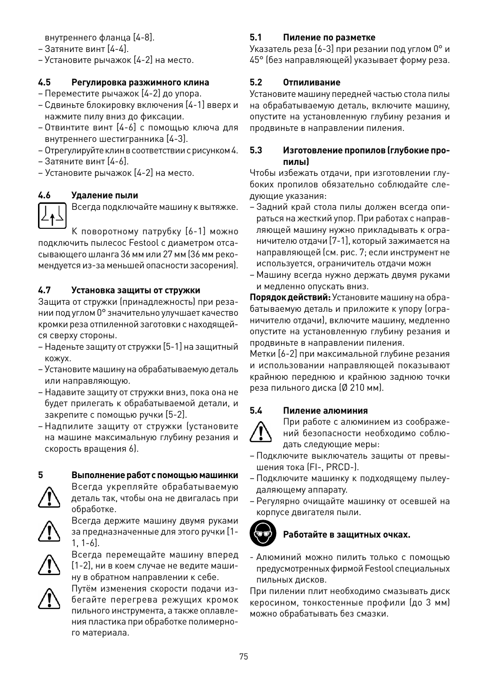 Festool TS 75 User Manual | Page 75 / 90