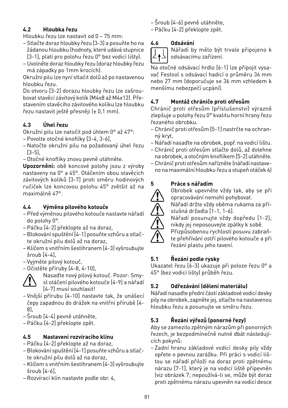 Festool TS 75 User Manual | Page 81 / 90