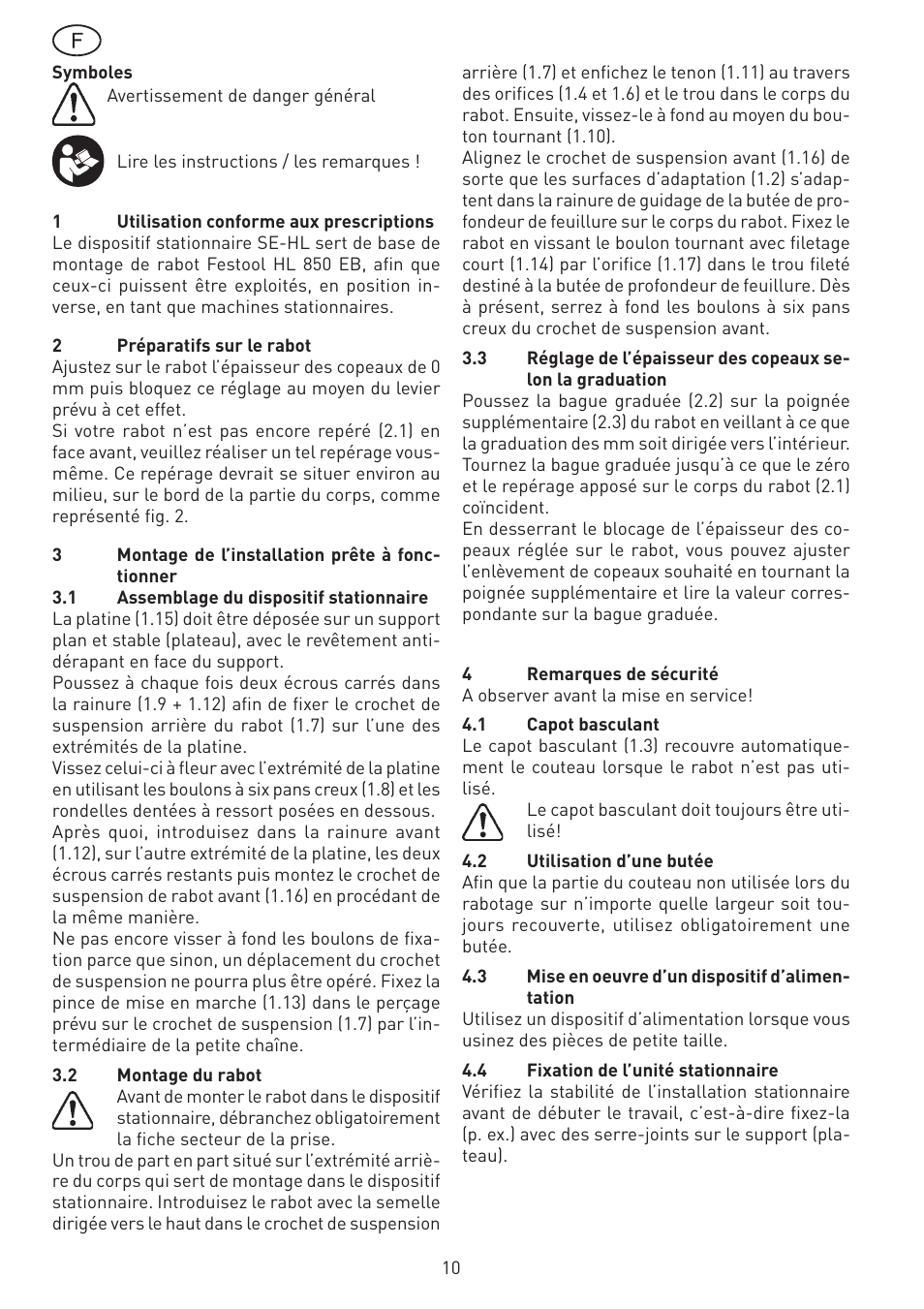 Festool SE-HL User Manual | Page 10 / 38