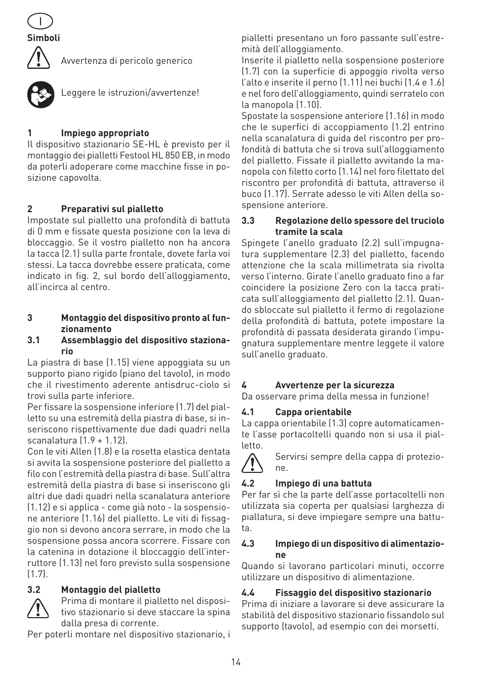 Festool SE-HL User Manual | Page 14 / 38